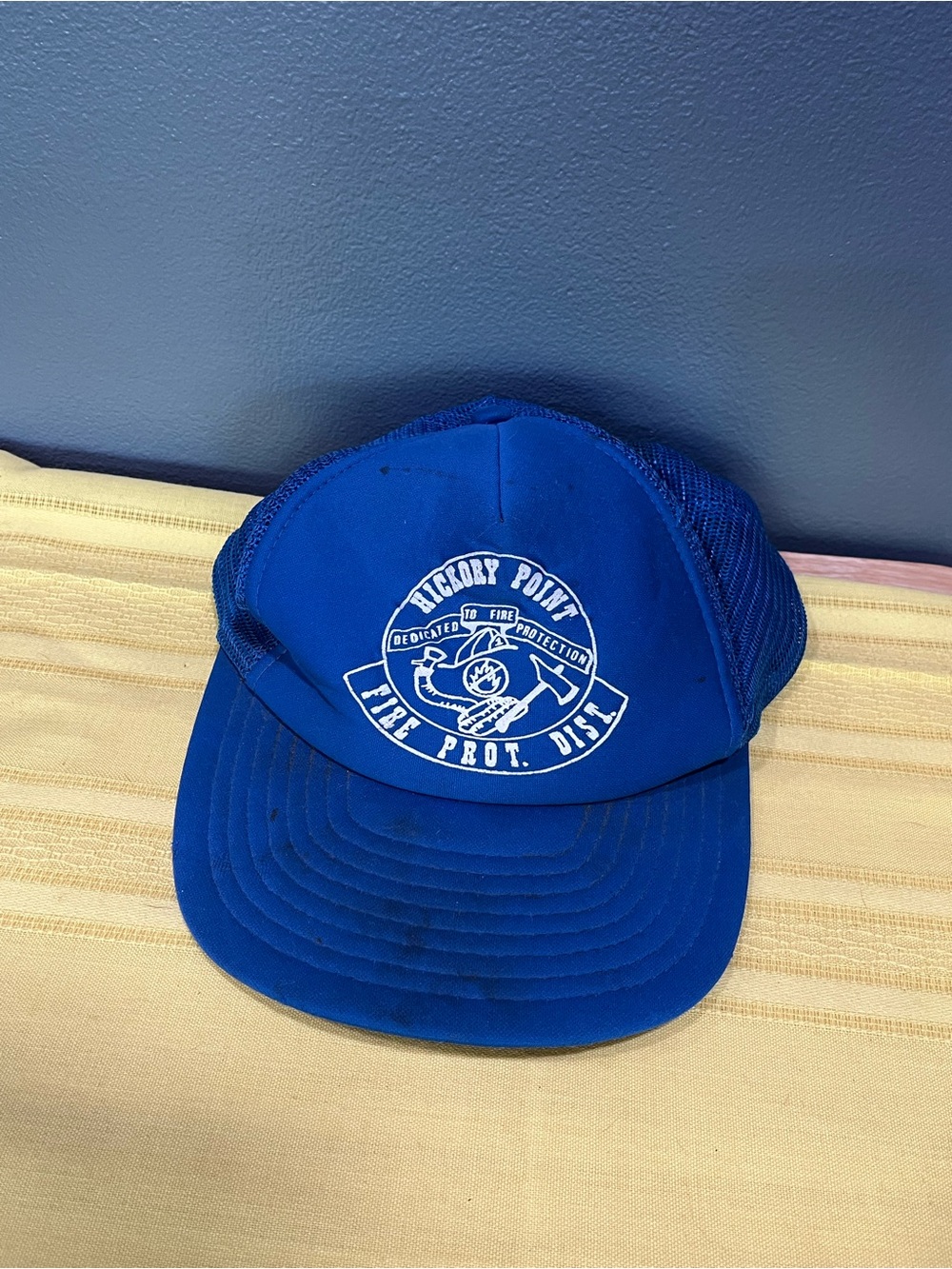 Vintage 70s/80s Hickory Point Fire Dist. Trucker Hat - Blue Speedway SnapBack